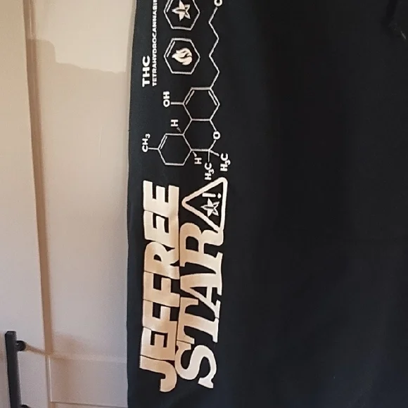 Jeffree Star Black Hoodie with White Sleeve Graphics and Purple Logo - Picture 3 of 5